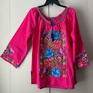 Vibrant Pink Embroidered Blouse